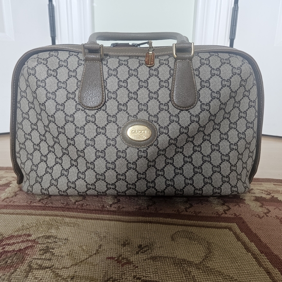 Gucci Plus GG Canvas Satchel with Gold Accents - Picture 1 of 13